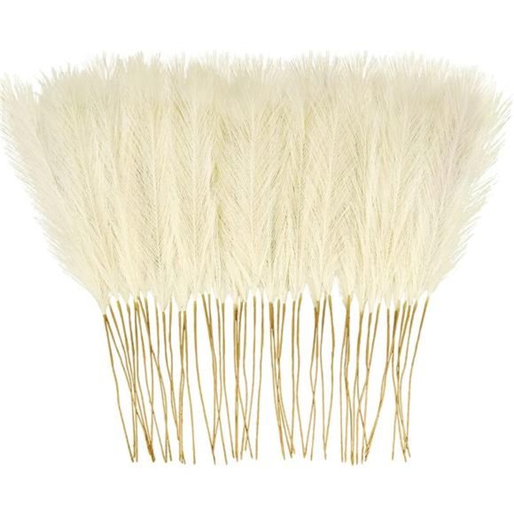 50PCS Faux Pampas Grass 26" Short Artificial Pompous Grass Floral Fake Grass - Picture 1 of 6